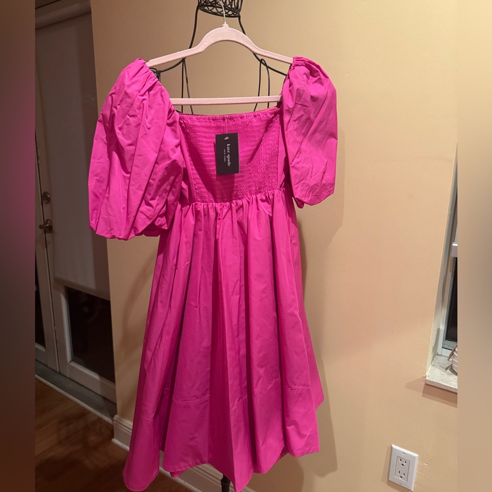 NTW Kate Spade Puff-Sleeve Taffeta Minidress - Picture 7 of 7